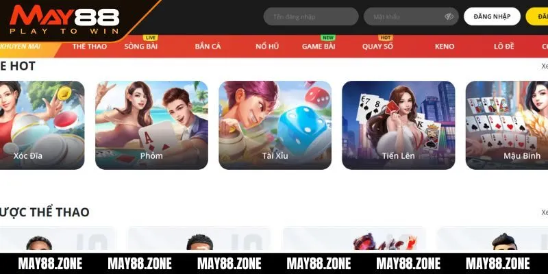 MAY88 15 Kho game cá cược đa dạng